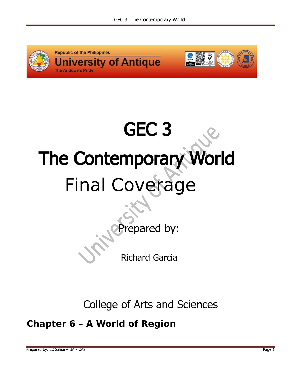 TCW-Final-Module - N/a - GEC 3 The Contemporary World Final Coverage ...