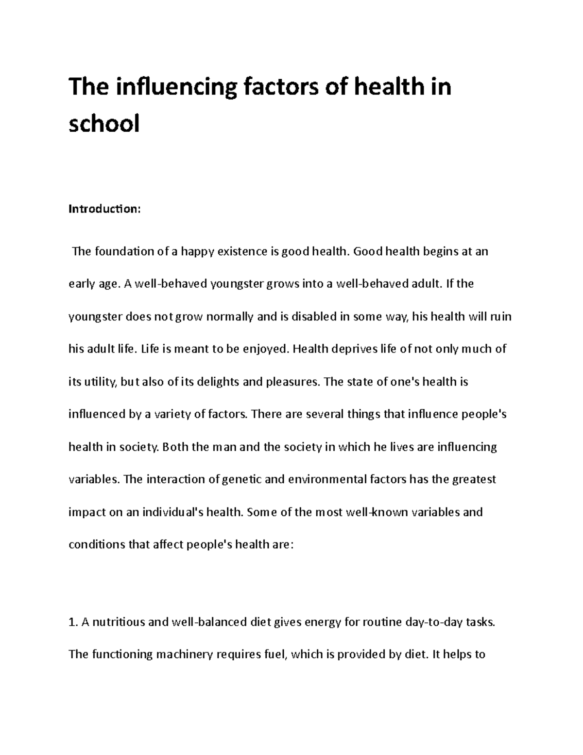 the-influencing-factors-of-health-in-school-the-influencing-factors