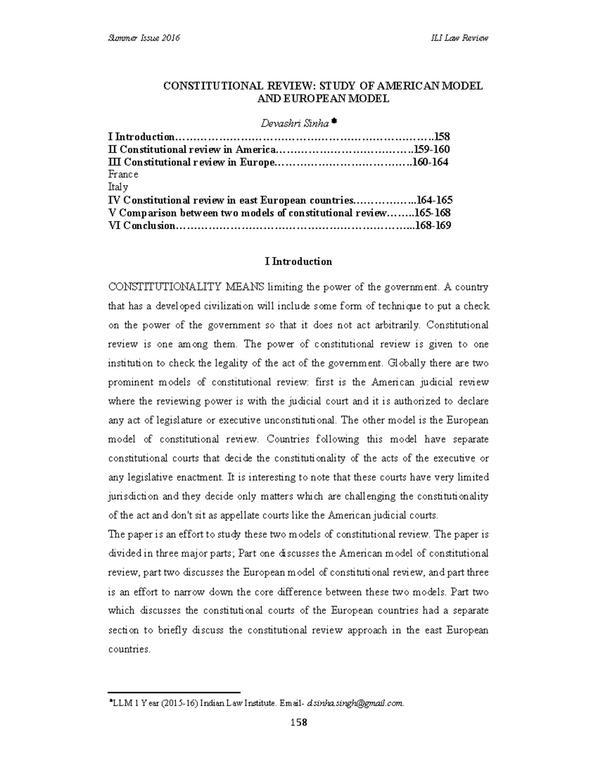 Paper 9 - constitution reveiew - CONSTITUTIONAL REVIEW: STUDY OF ...