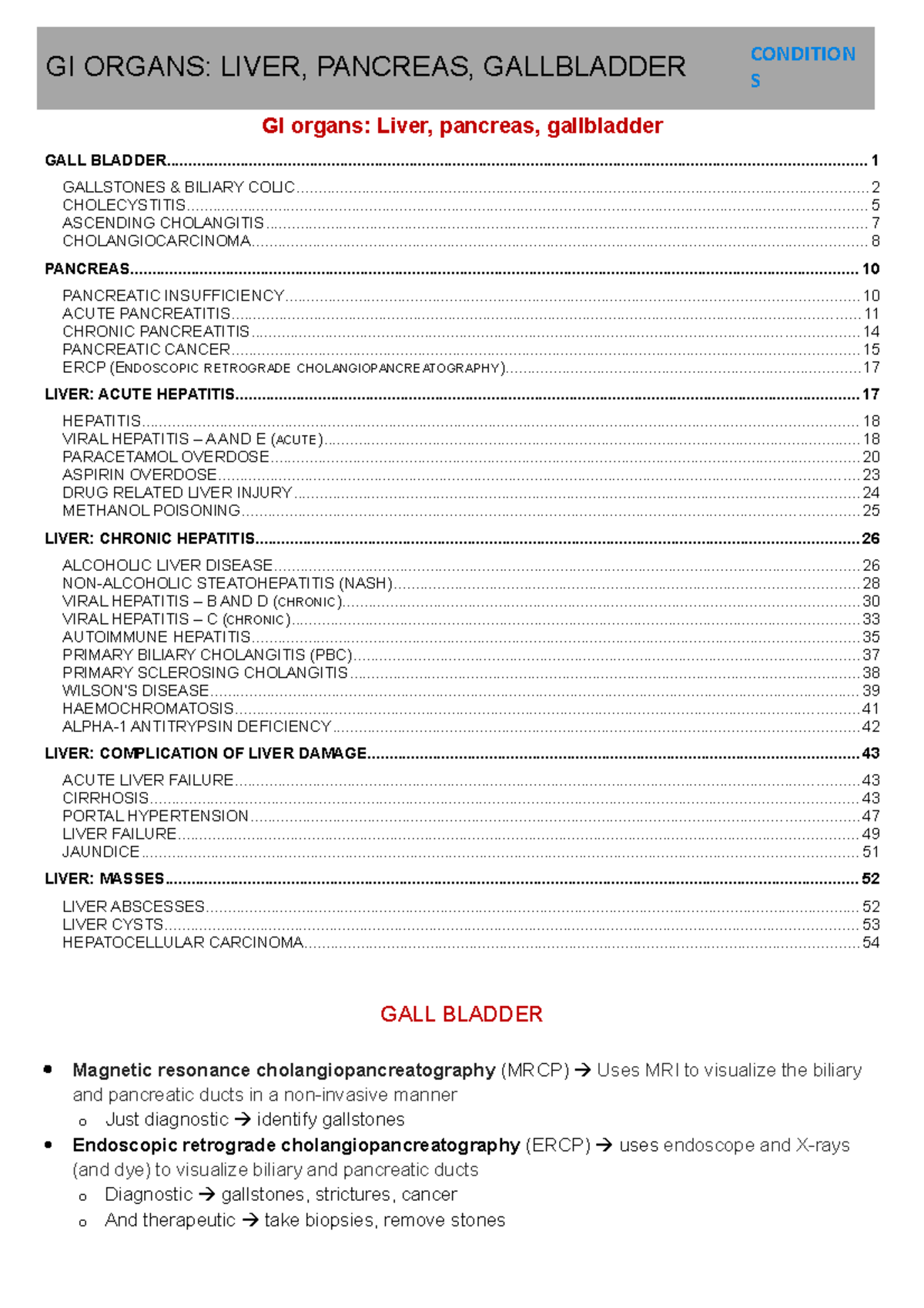 GI organs - Comprehensive notes on hepatic, biliary and pancreatic ...
