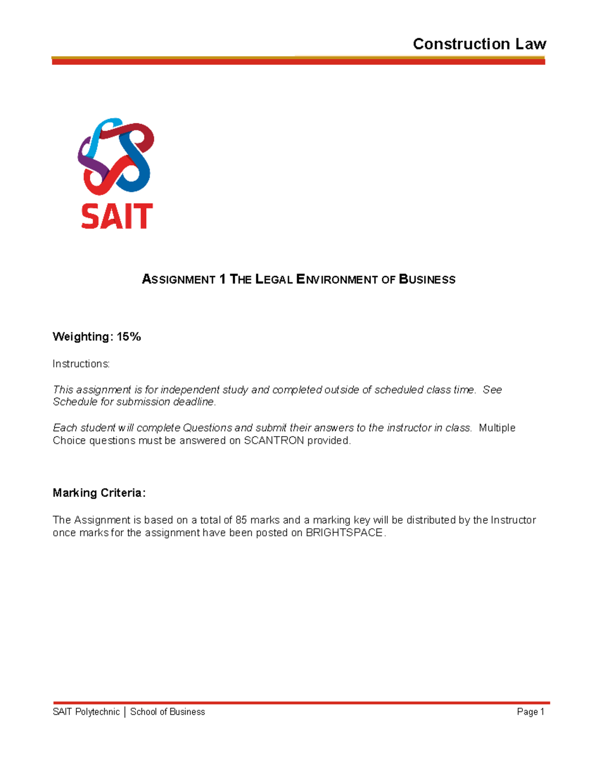 2019 2020 BUSN300 Assignment 1 The Legal Environment Of Business 2 ...