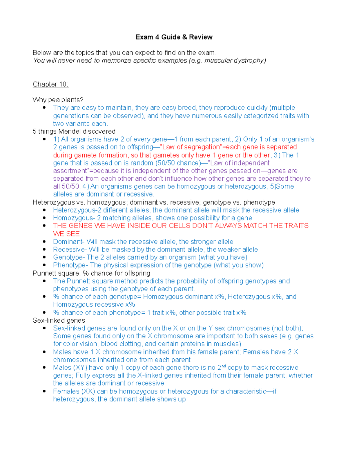 1320Exam4Review - Exam 4 study guide, Davenport - Exam 4 Guide & Review ...