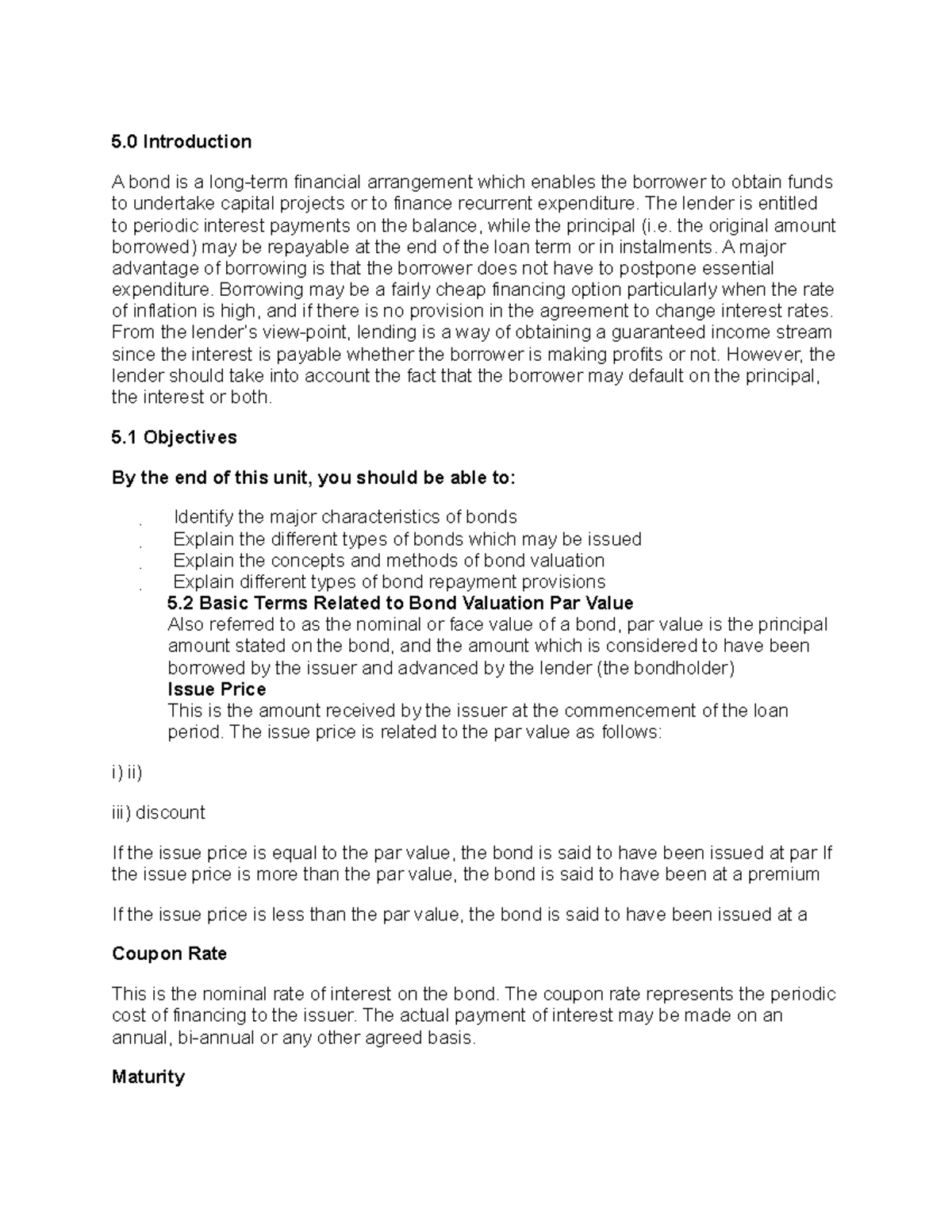 finance-300-chapter-5a-notes-5-introduction-a-bond-is-a-long-term