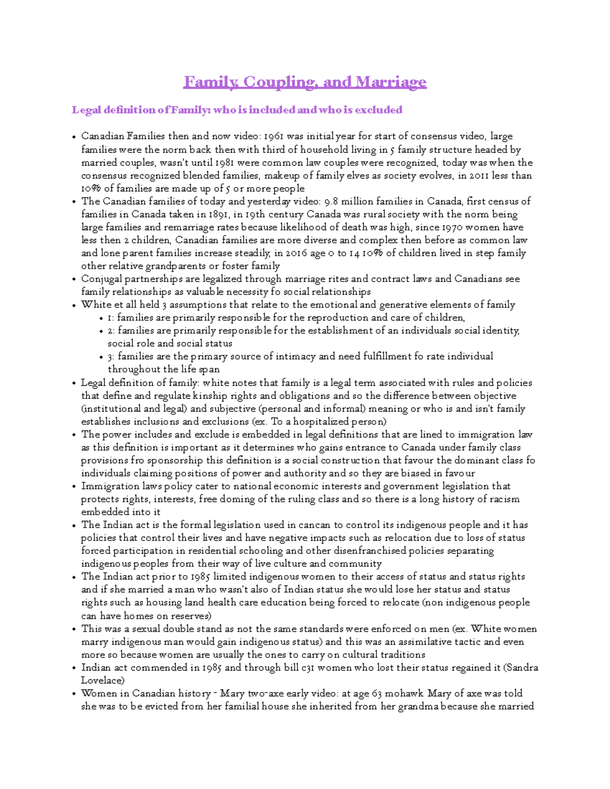 Soc of families lecture notes part 4 Family, Coupling, and Marriage