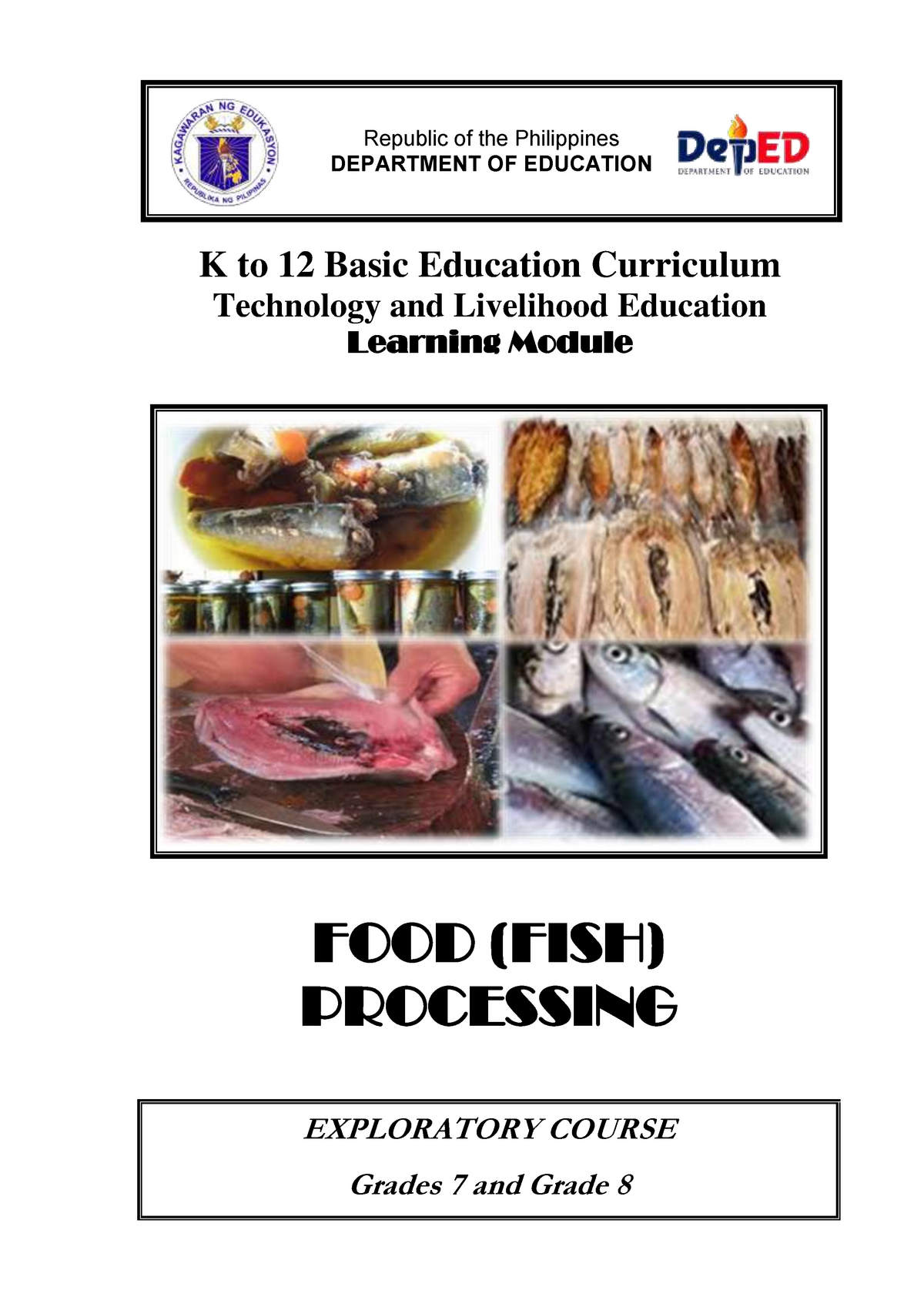 K to 12 fish processing learning module K to 12 Basic Education