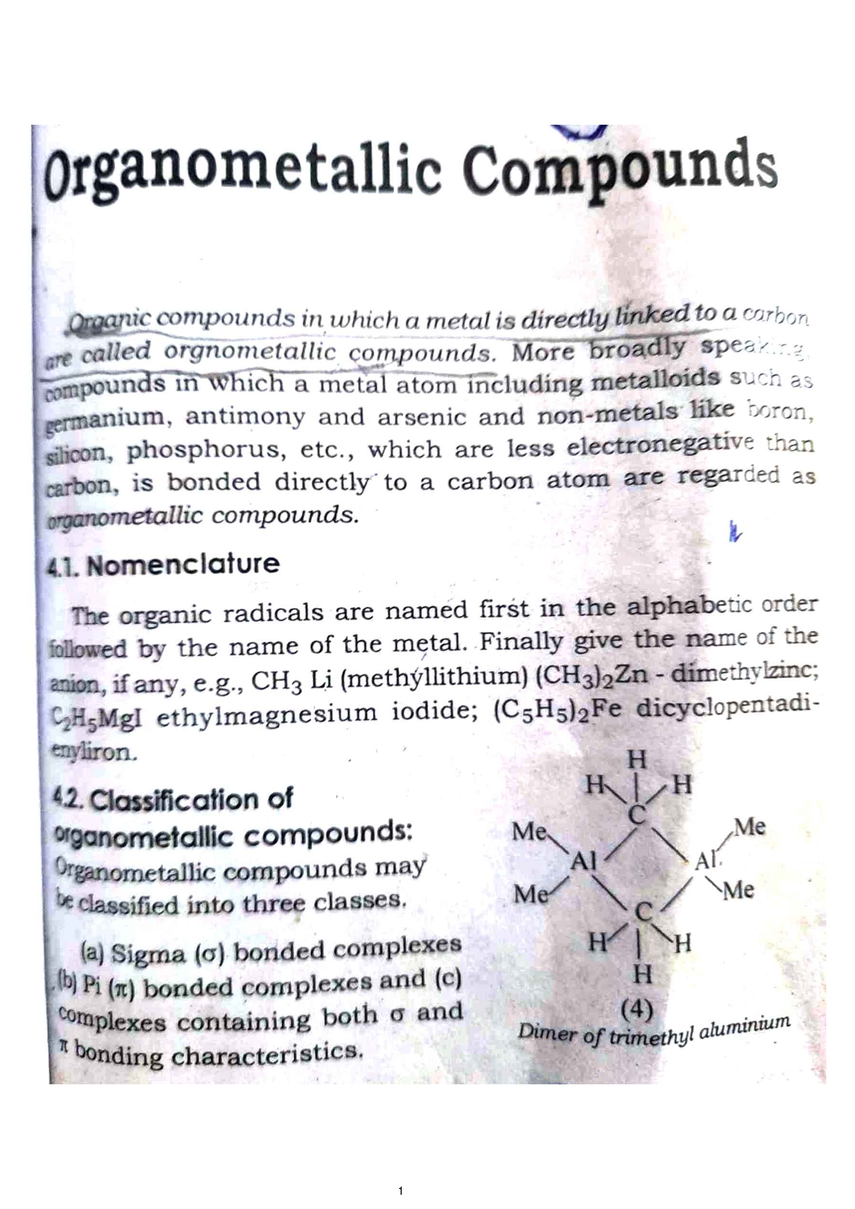 Organometallic Compound Chemistry II Studocu