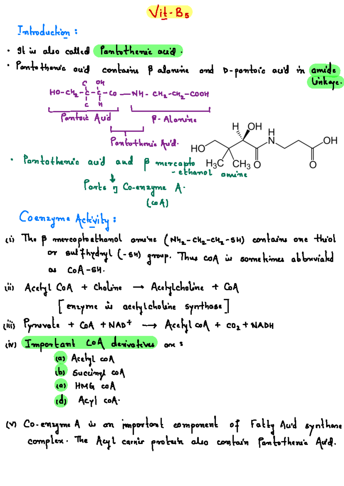 Water Soluble Vitamin - B5 - B7 - Vit - Bs Introduction : . It in also ...