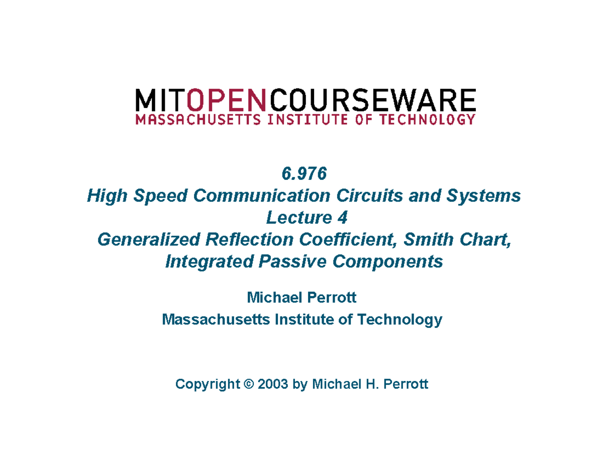 144e9086d3a00235262 acc8772a70c8b lec4 - High Speed Communication ...