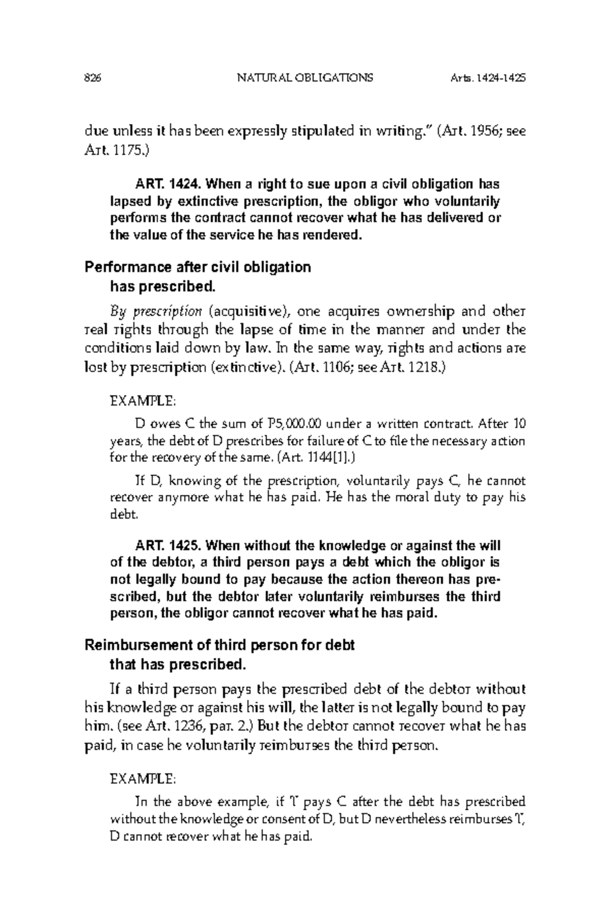 Oblicon 276 - 826 ESTOPPEL due unless it has been expressly stipulated ...