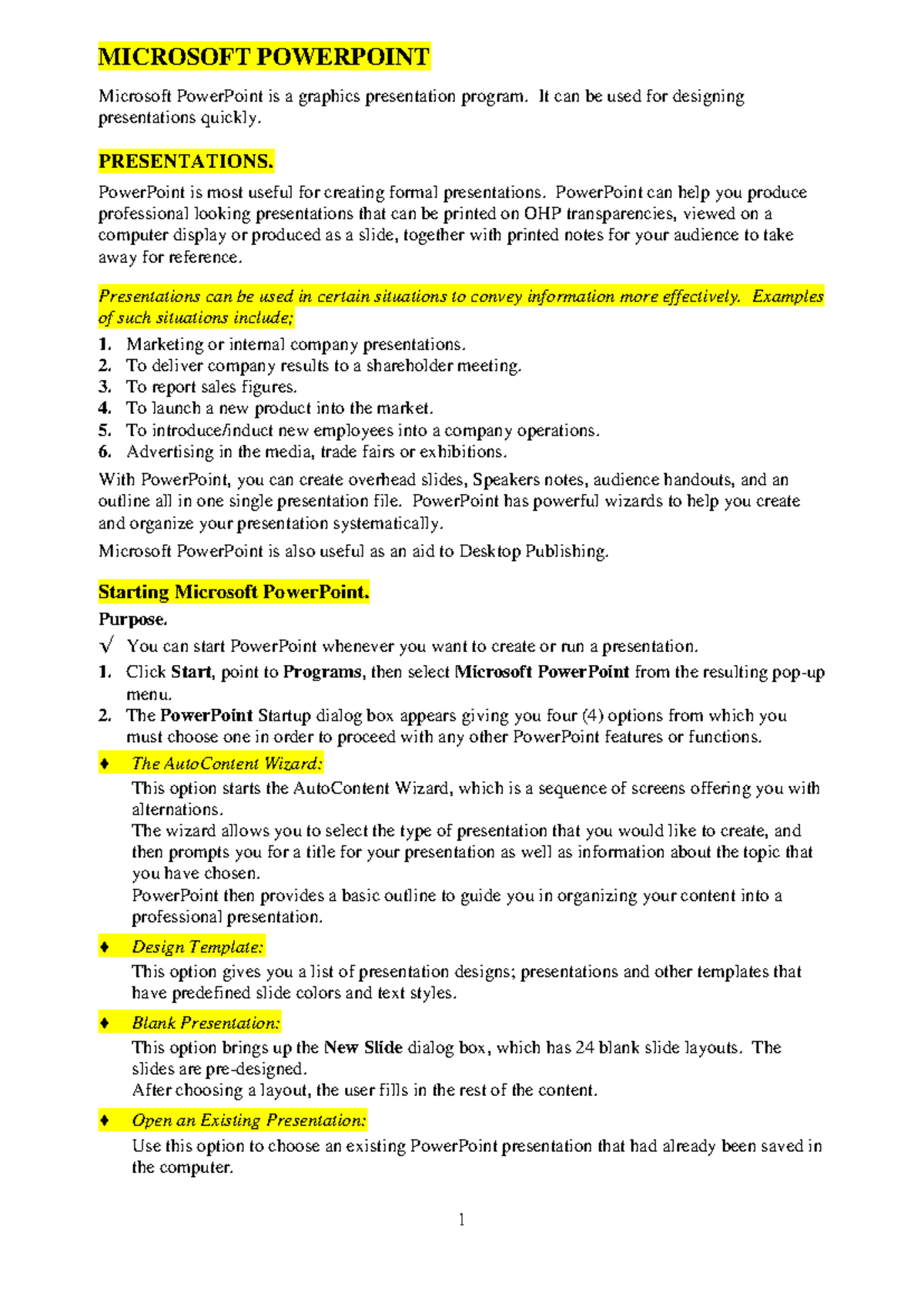 Power Point notes - For students doing ICT diploma module 1 - MICROSOFT ...