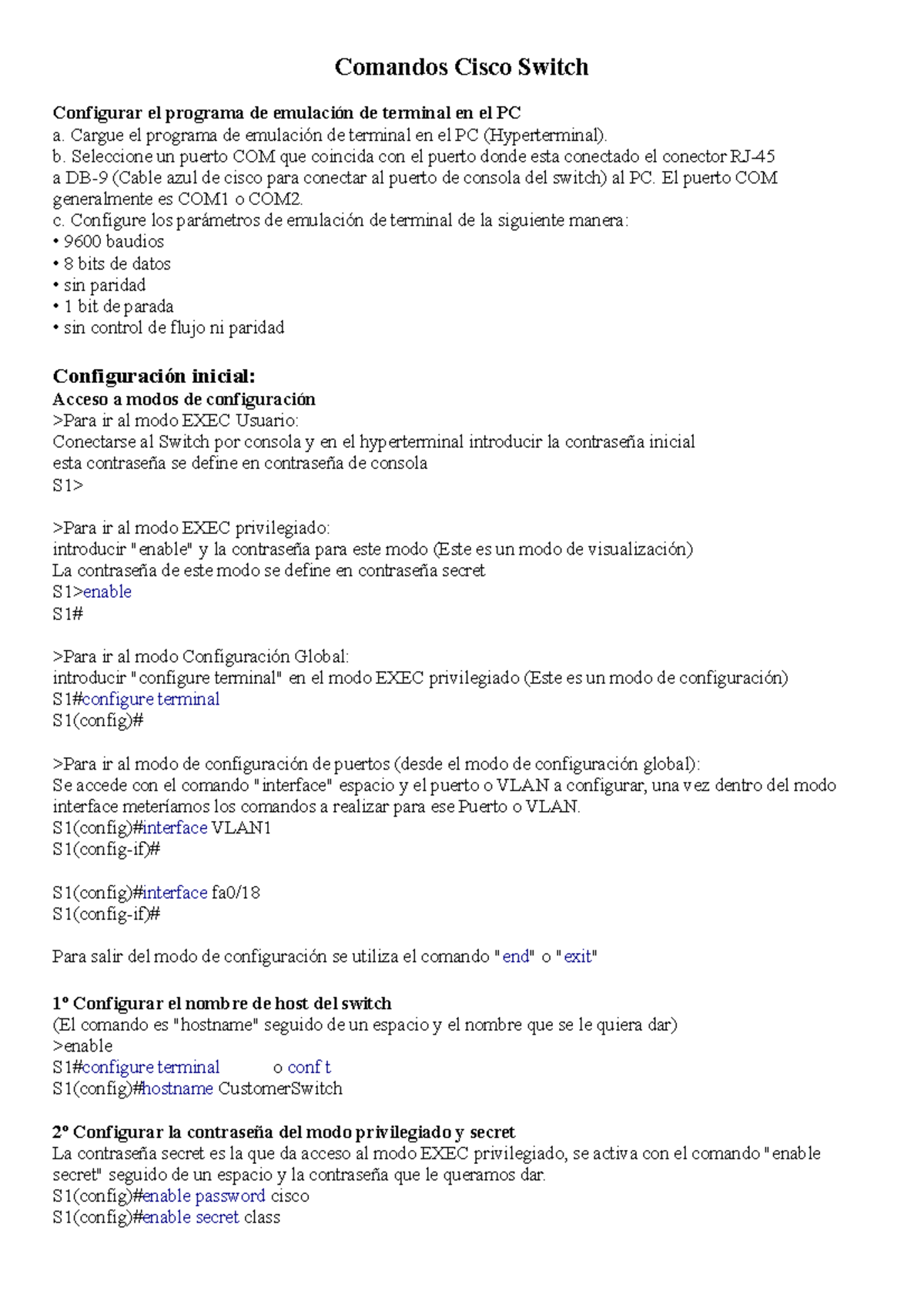 Redes Comandos Switch Y Router Cisco V2 3 - Comandos Cisco Switch ...