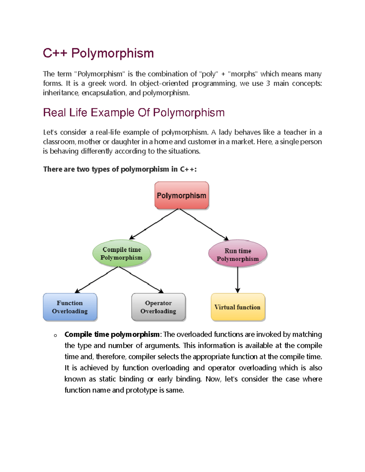 Polymorphism in C++ Operator Overloading ppt download