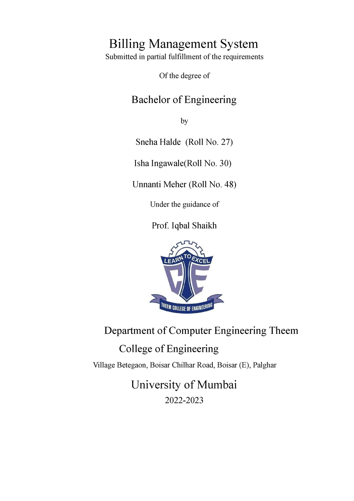 billing system thesis chapter 2