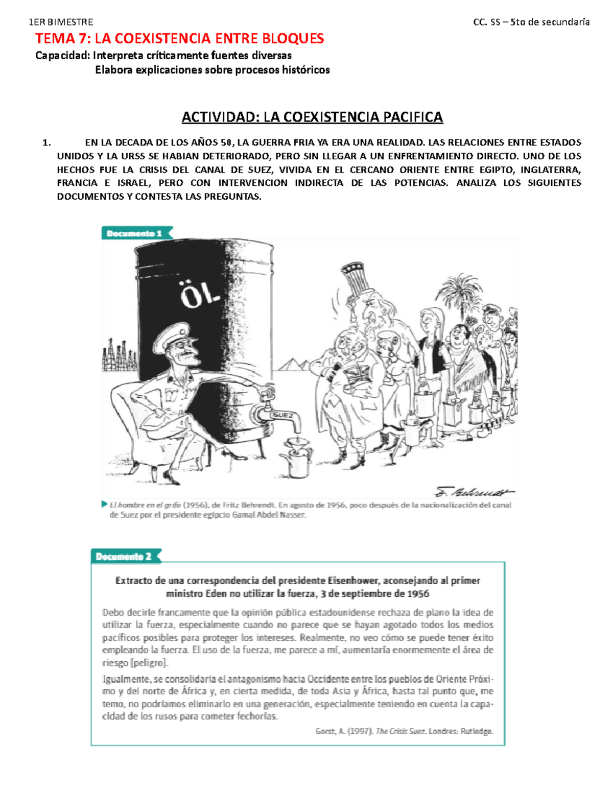 Actividad 8 LA Coexistencia Pacifica 1 1 - 1ER BIMESTRE CC. SS – 5to de ...