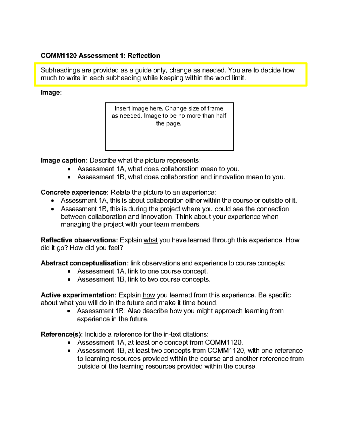 COMM1120 Assessment 1 Structure - COMM1120 - UNSW Sydney - Studocu