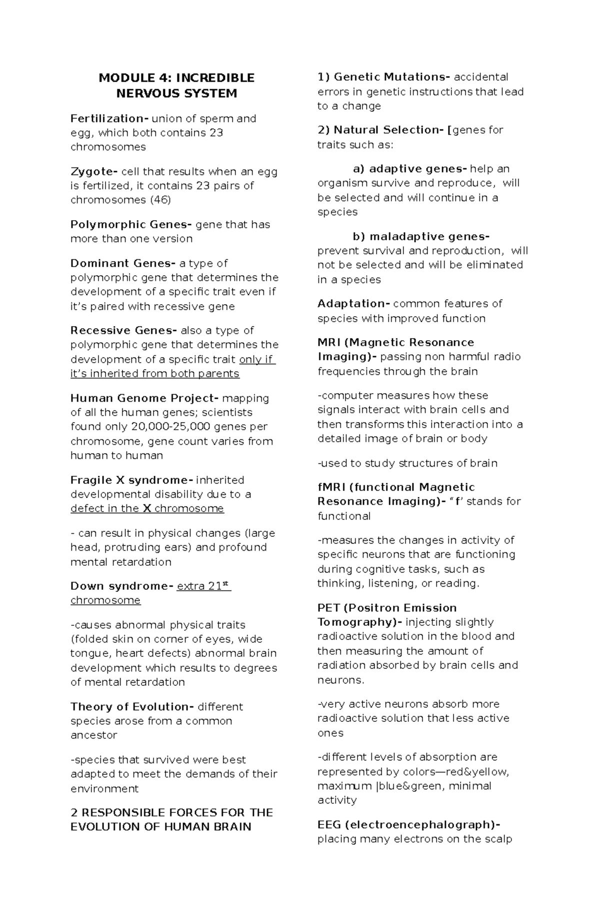 Introduction to Psychology - MODULE 4: INCREDIBLE NERVOUS SYSTEM 1 ...