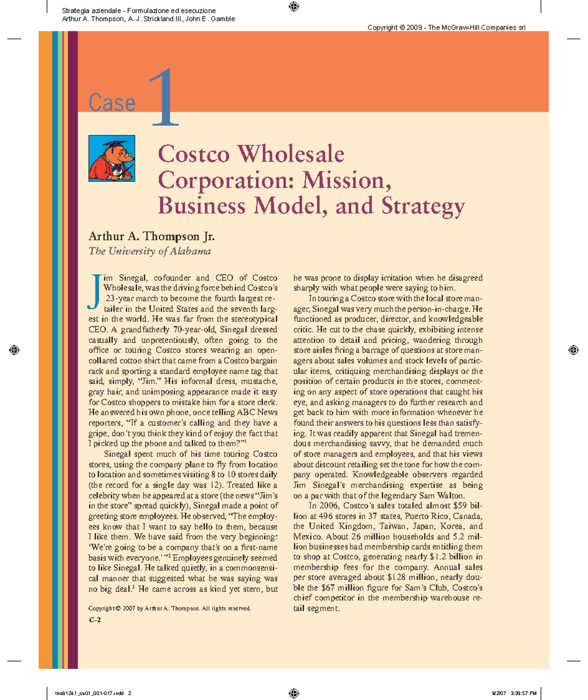 C 2 Costco Wholesale Corporation Mission - C- Case 1 Costco Wholesale ...