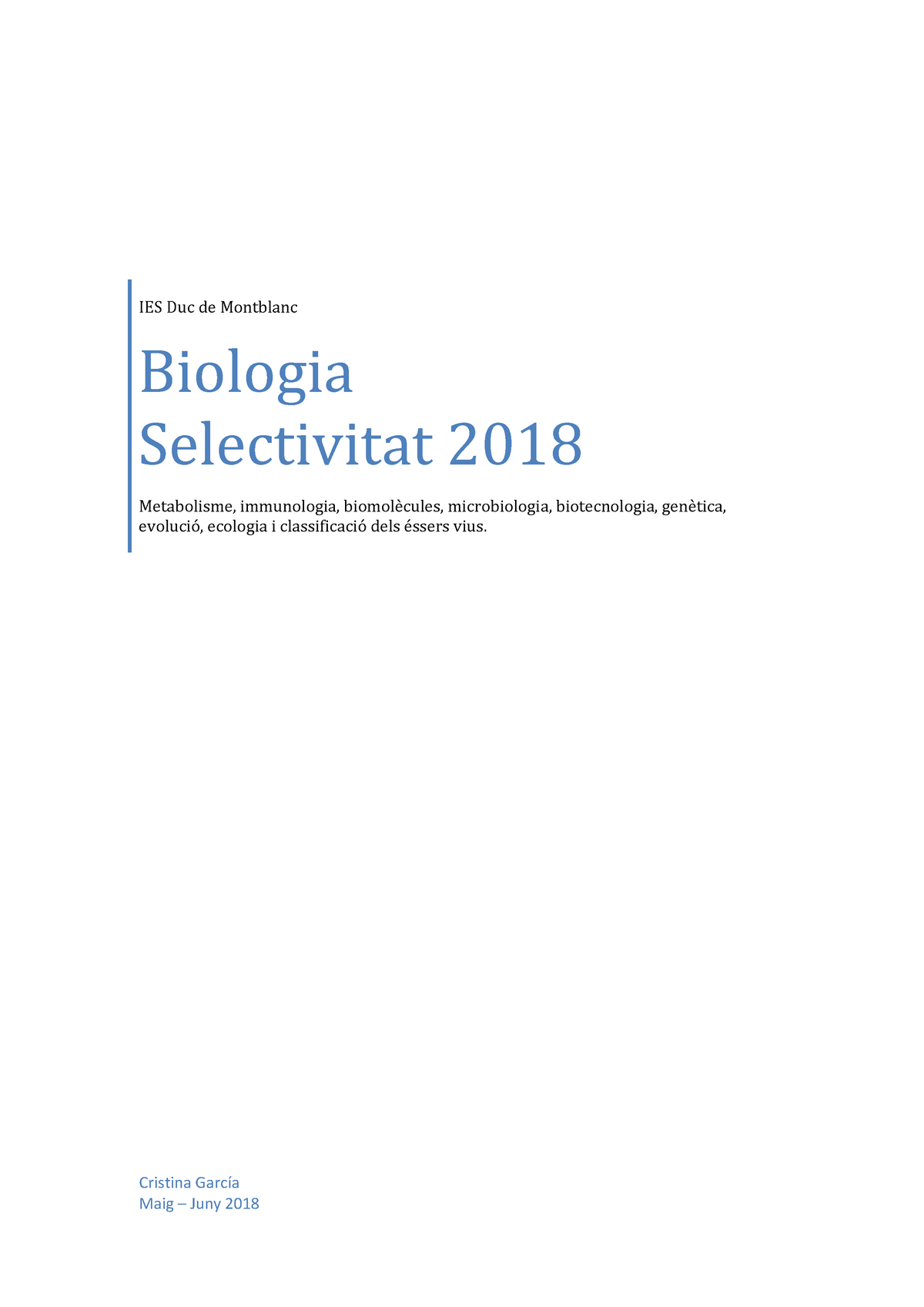 Biologia Selectivitat 2021 - UB - Studocu