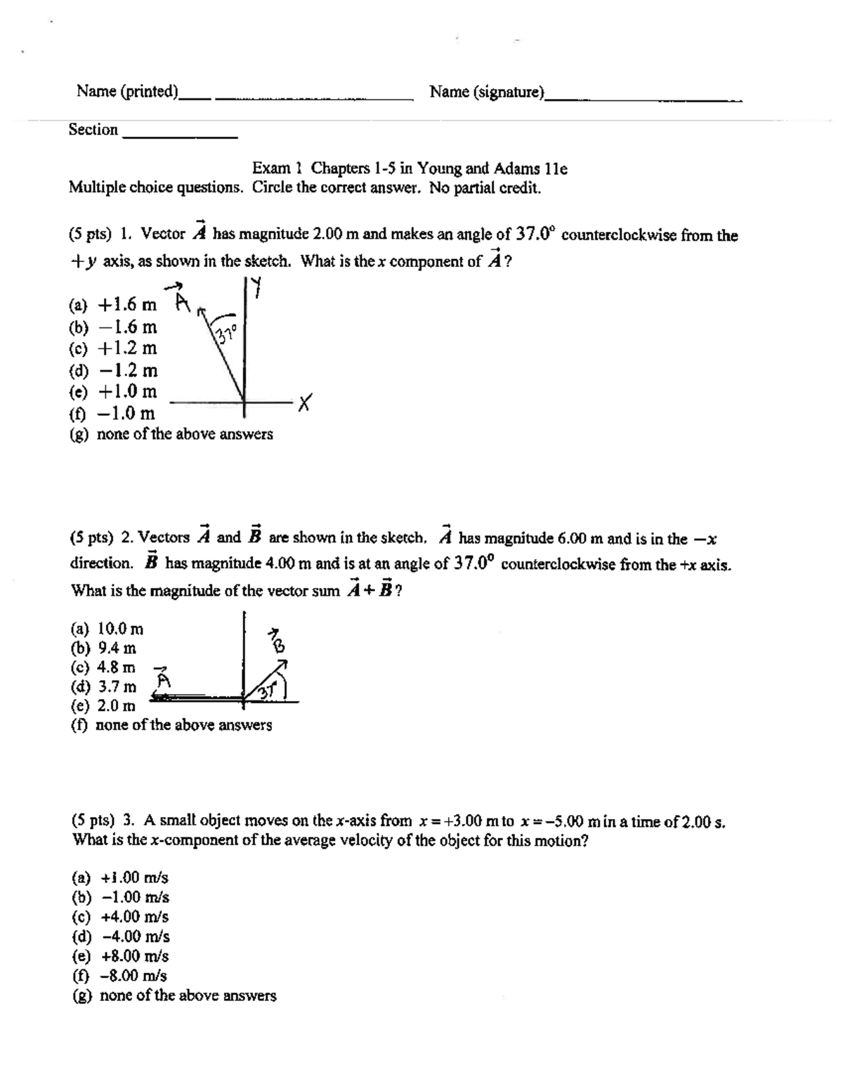 Ex1f22noans - Practice Exam 1 - PHYS 201 - Studocu