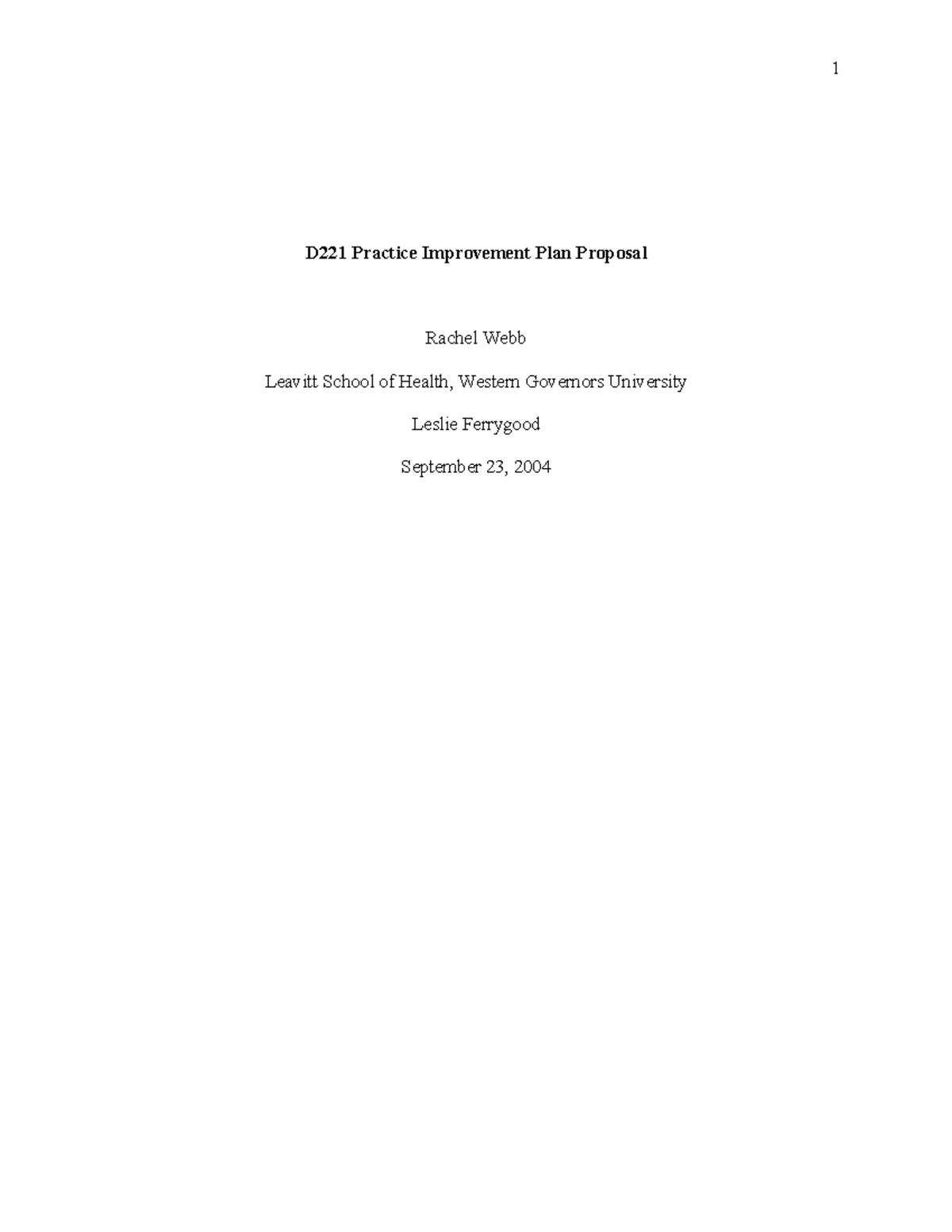 D221 Final Task 092024 - D221 Practice Improvement Plan Proposal Rachel ...