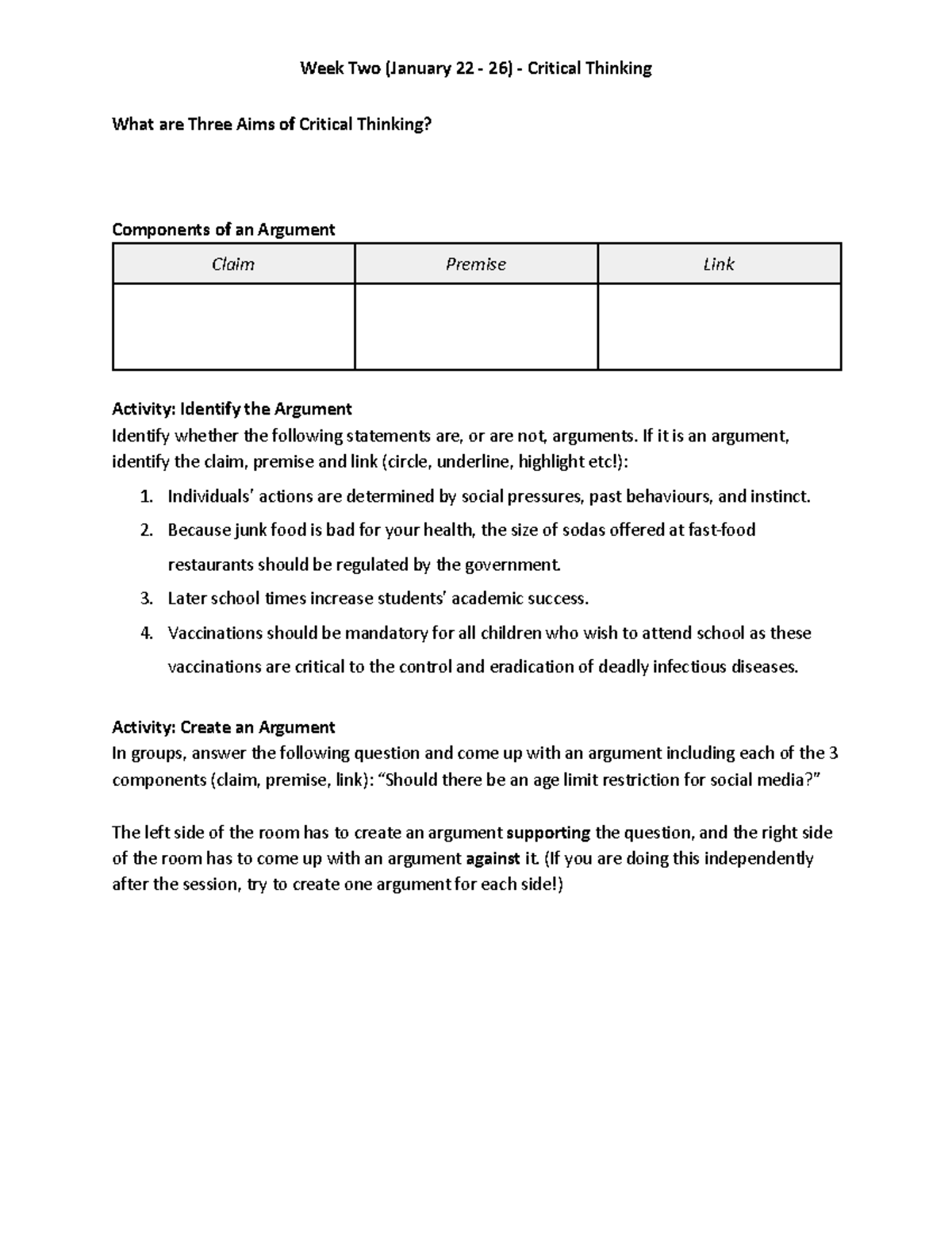 chapter 26 critical thinking activity