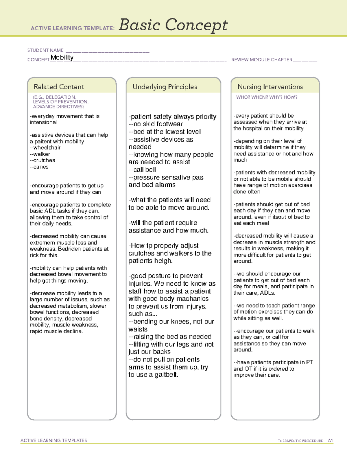 Ati Basic Concept Template Legal Responsibilities