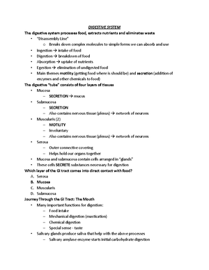 Biol 141 Final Study Guide Digestive System The Digestive System Processes Food Extracts Studocu Biol 141 Final Study Guide Digestive System The Digestive System Processes Food Extracts Studocu