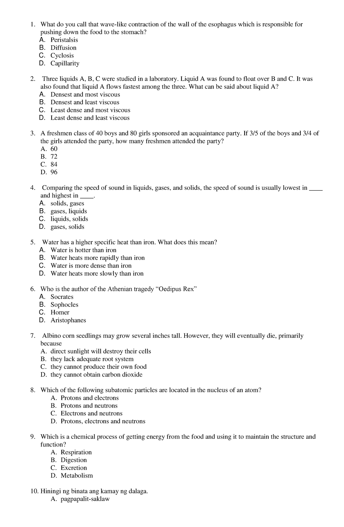 General-SET-1 - HET - What do you call that wave-like contraction of ...