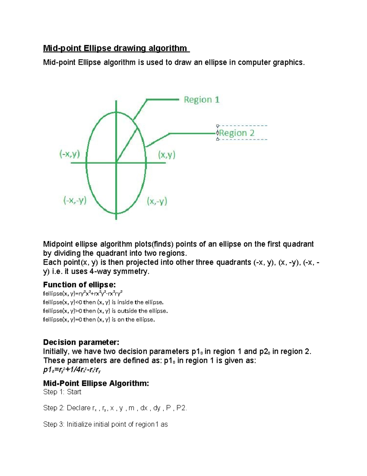 Unit-1 of Computer Graphics note by Satish Kumar Karna - Mid-point ...