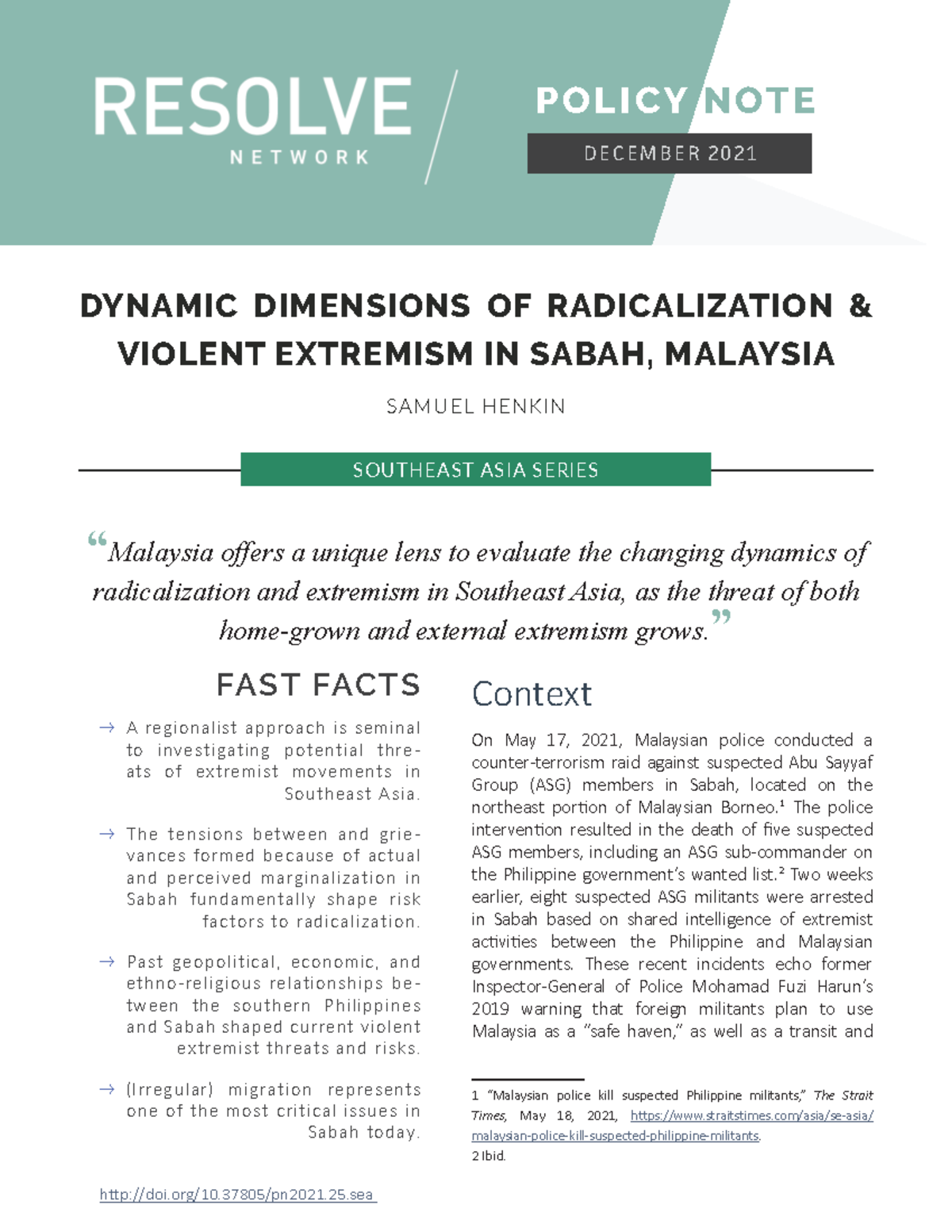 RSVE Policy Note Henkin December 2021 - DYNAMIC DIMENSIONS OF ...