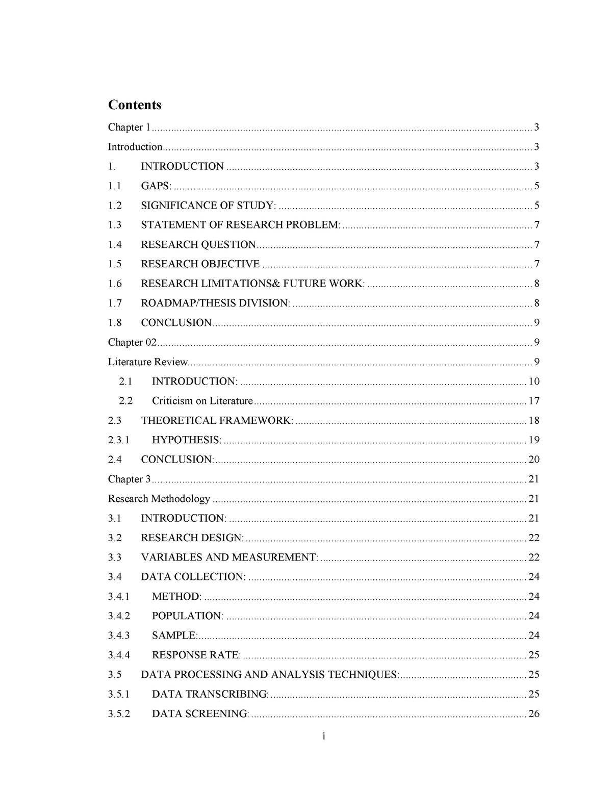 research report project