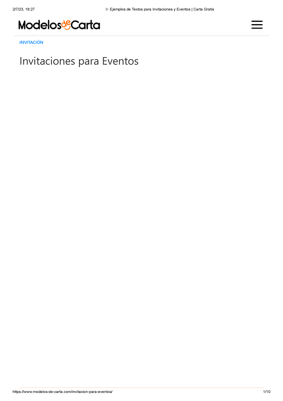 Ejemplos De Textos Para Invitaciones Y Eventos Carta Gratis ...