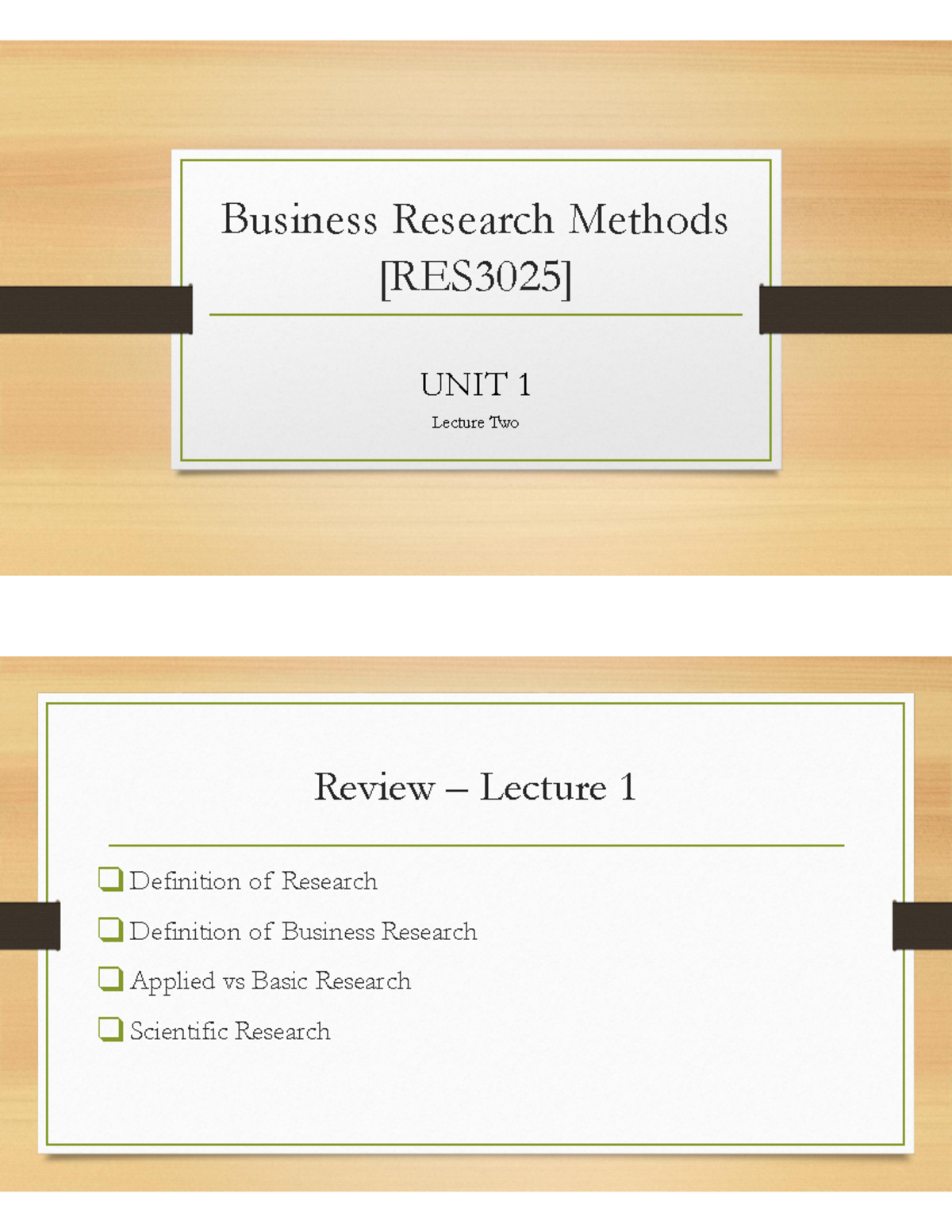 lecture notes on business research methods pdf