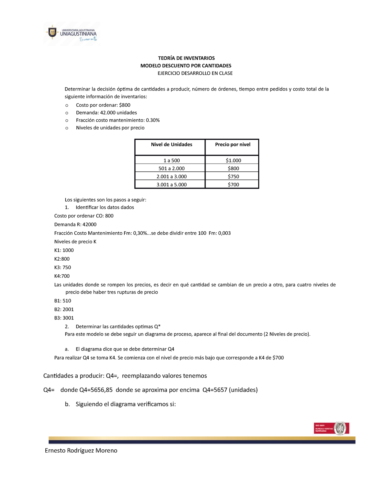 Modelo De Inventarios Teoria 2021 Ejercicios Clase Y Taller TeorÍa De Inventarios Modelo 1792