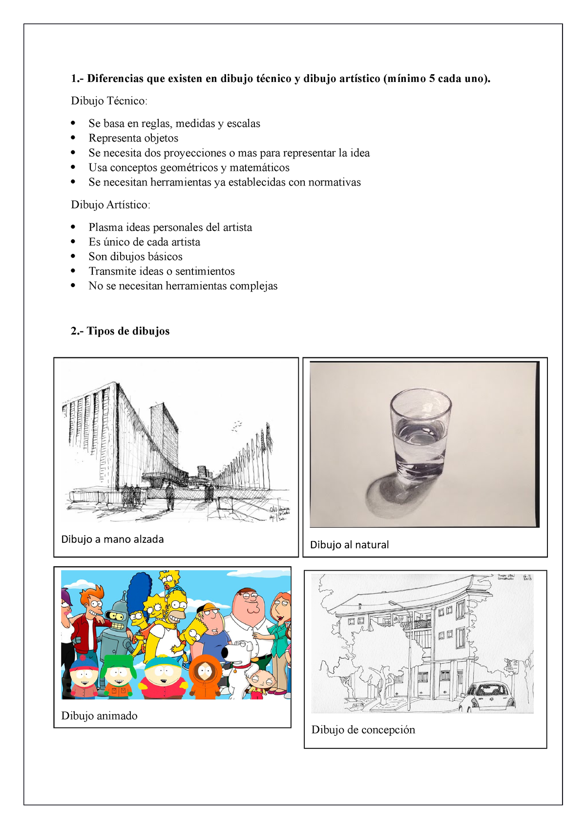 ACT 1 DC - act1 - 1.- Diferencias que existen en dibujo técnico y dibujo  artístico (mínimo 5 cada - Studocu