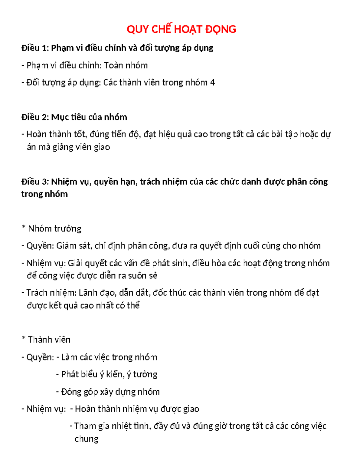 QUY CHẾ HOẠT ĐỘNG - QUY CHẾ HOẠT ĐỘNG Điều 1: Phạm vi điều chỉnh và đối ...