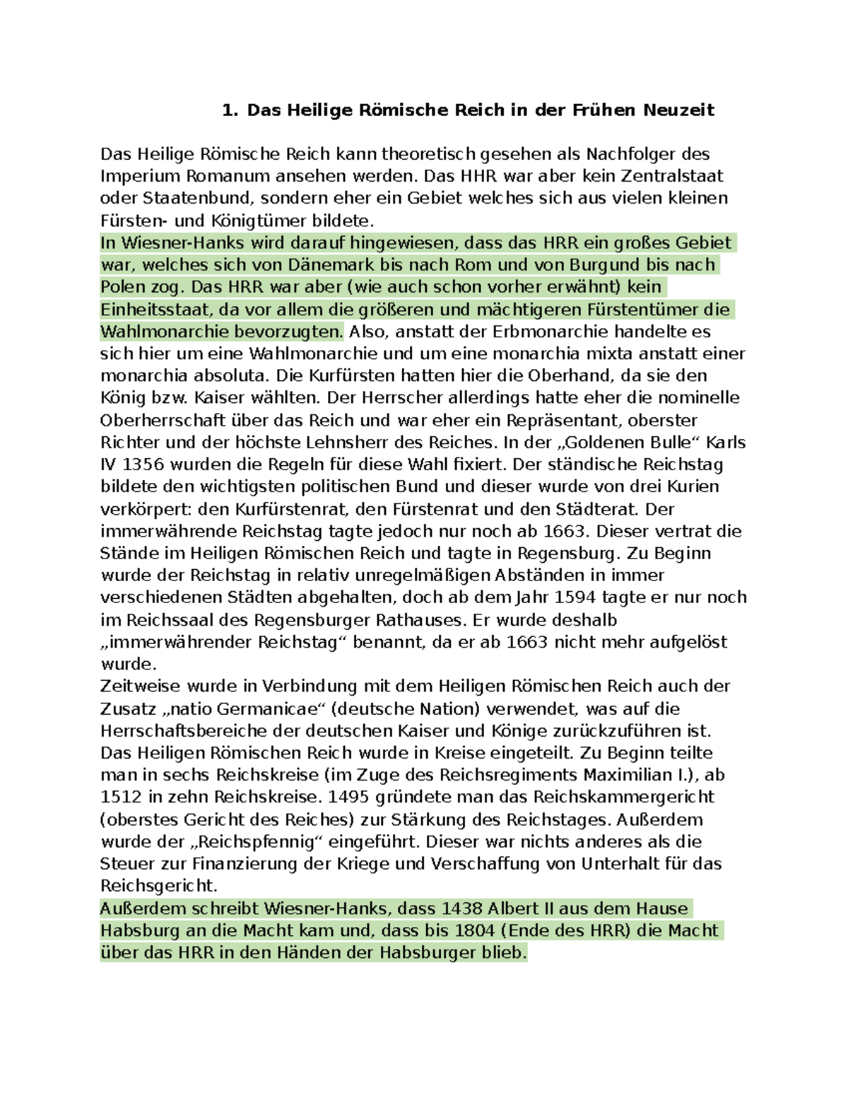 Das Römische Reich Zusammenfassung Zusammenfassung Ivanisevic Neuzeit 2018 - Das Heilige Römische Reich in
