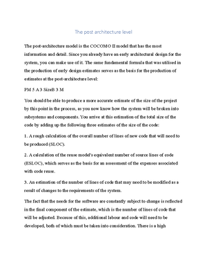 The post architecture level