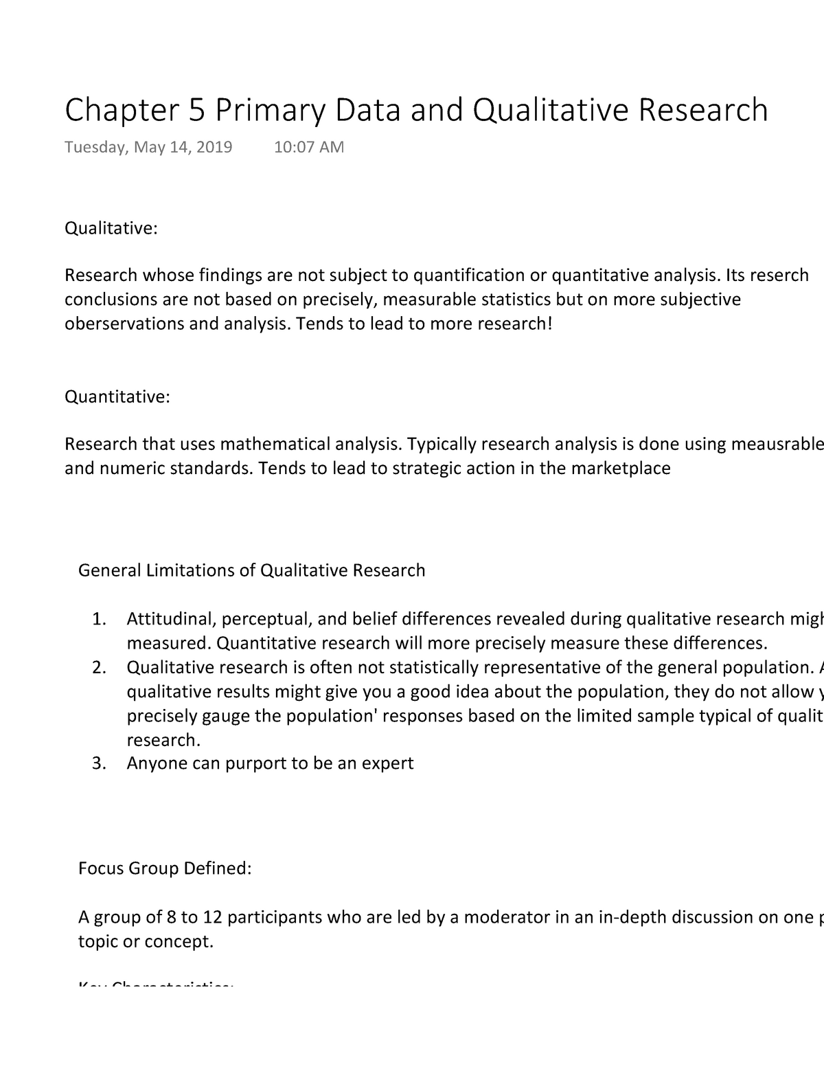qualitative medical research examples