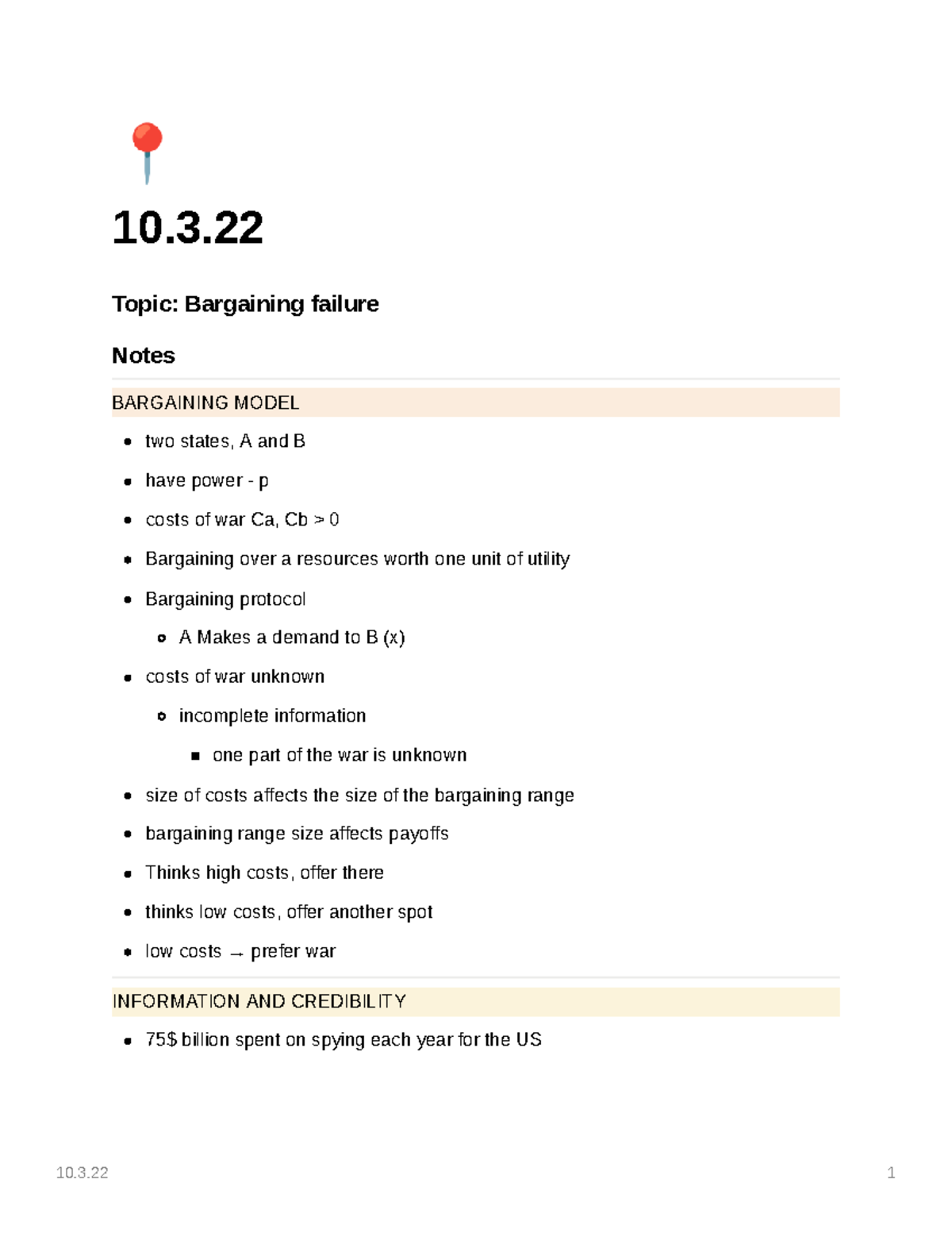 Bargaining Failure » 10. Topic Bargaining failure Notes BARGAINING