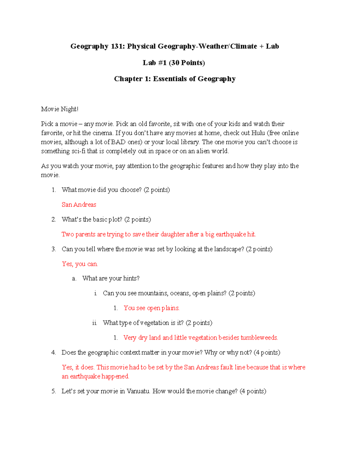 Lab for Chapter 1 Essentials of Geography - Geography 131: Physical ...