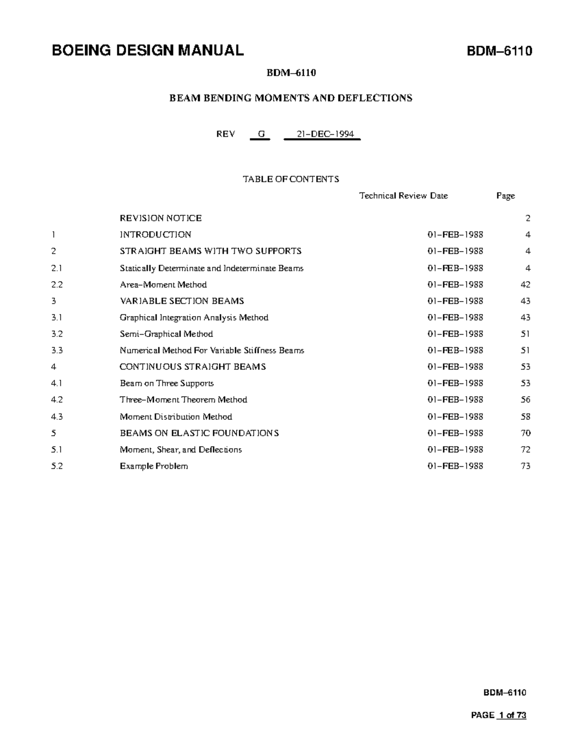 Boeing D M Beams 6678040 G - BEAM BENDING MOMENTS AND DEFLECTIONS TABLE ...