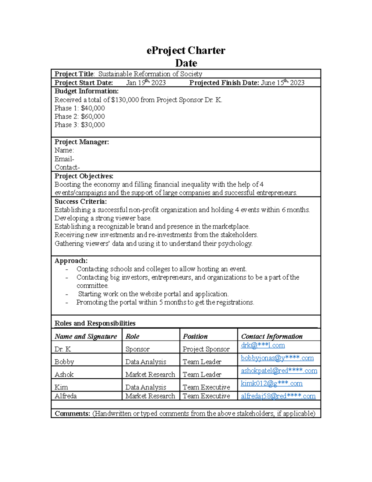 Charter - Make some basic changes so as to avoid plagiarism. - eProject ...