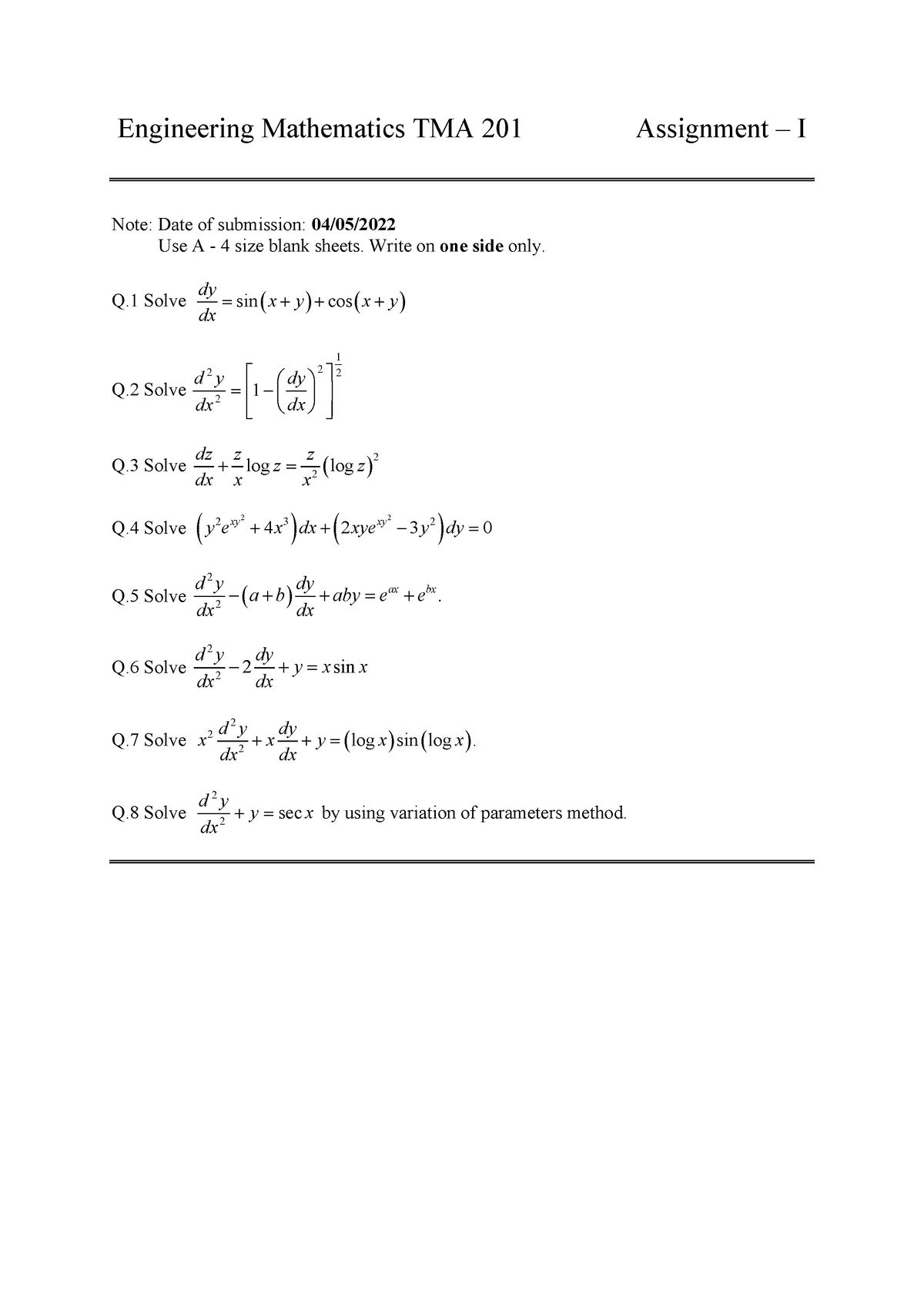 assignment-1-write-on-one-side-only-q-solve-sin-cos-dy-x-y-x-y-dx-q