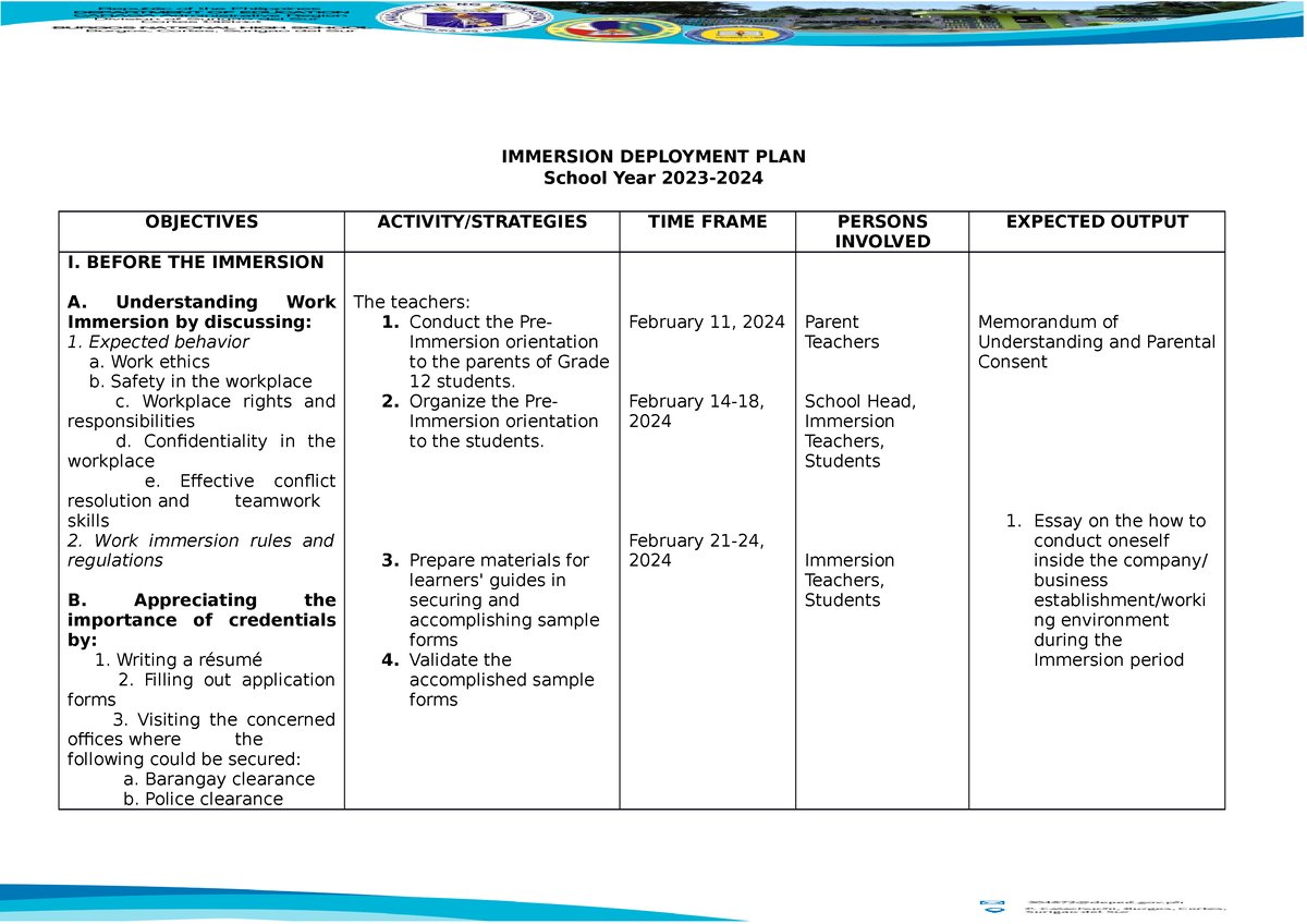 Immersion Deployment PLAN IMMERSION DEPLOYMENT PLAN School Year 2023   Thumb 1200 848 