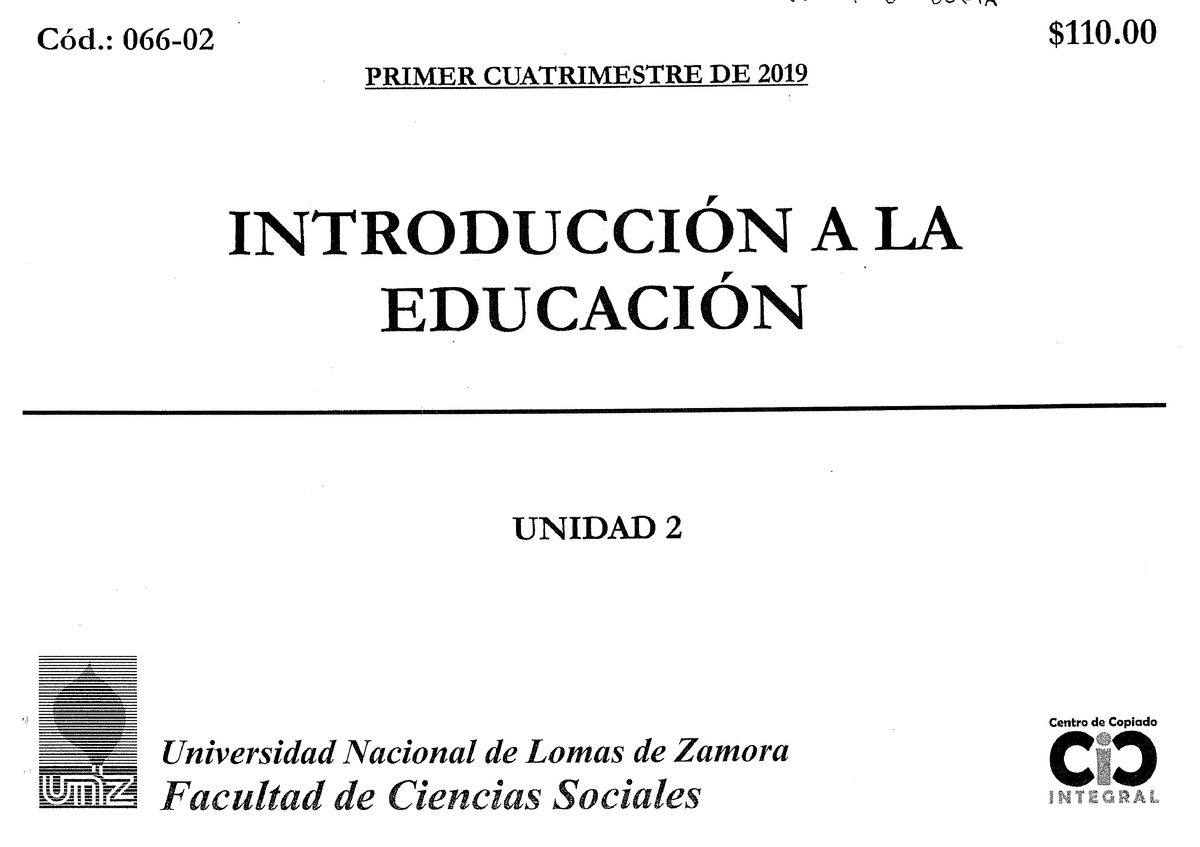 Introduccion A La Educacion Unidad 2 - INTRODUCCIÓN A LA EDUCACIÓN ...