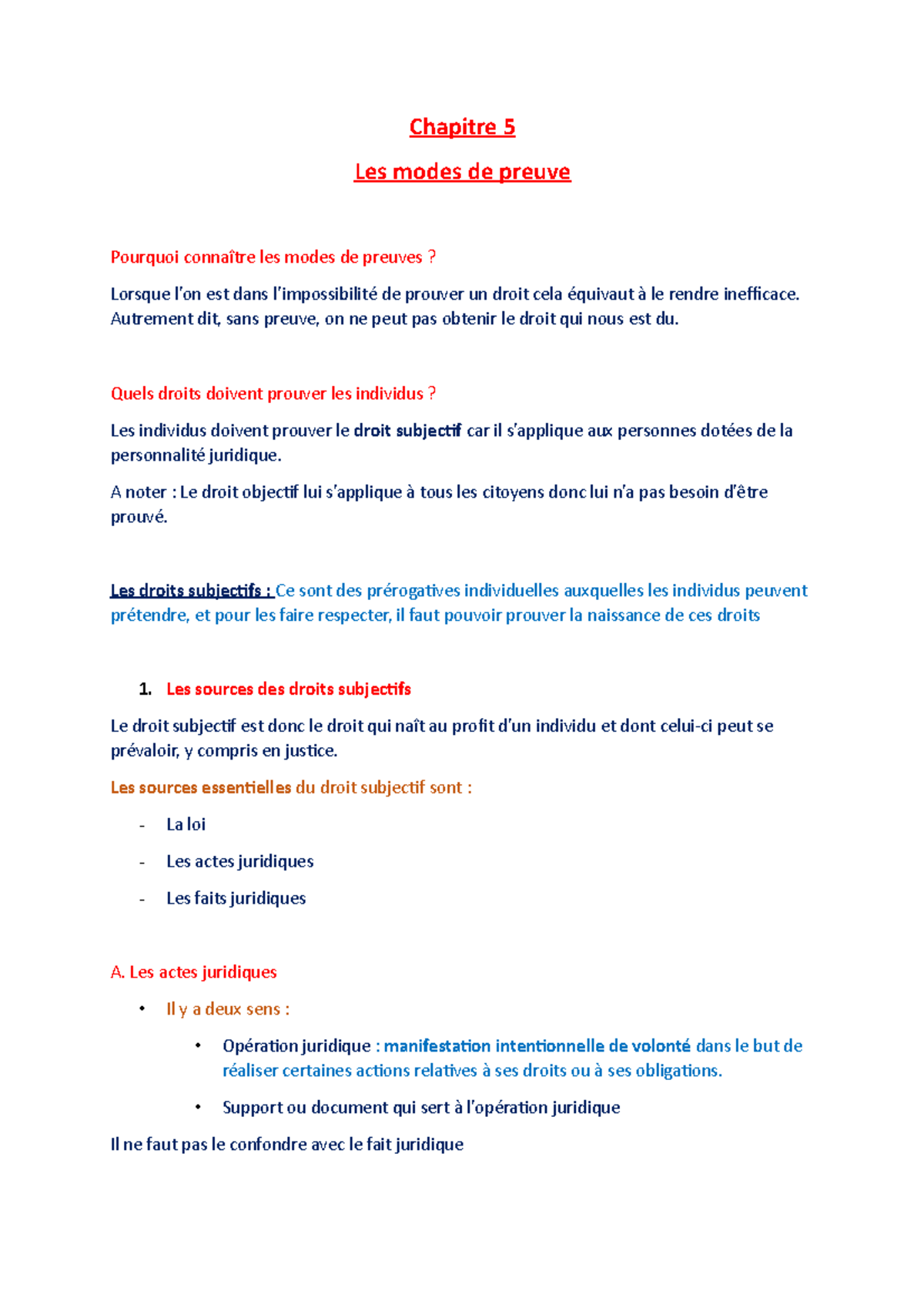 Chapitre 5 - Mme BERGER - Chapitre 5 Les Modes De Preuve Pourquoi ...