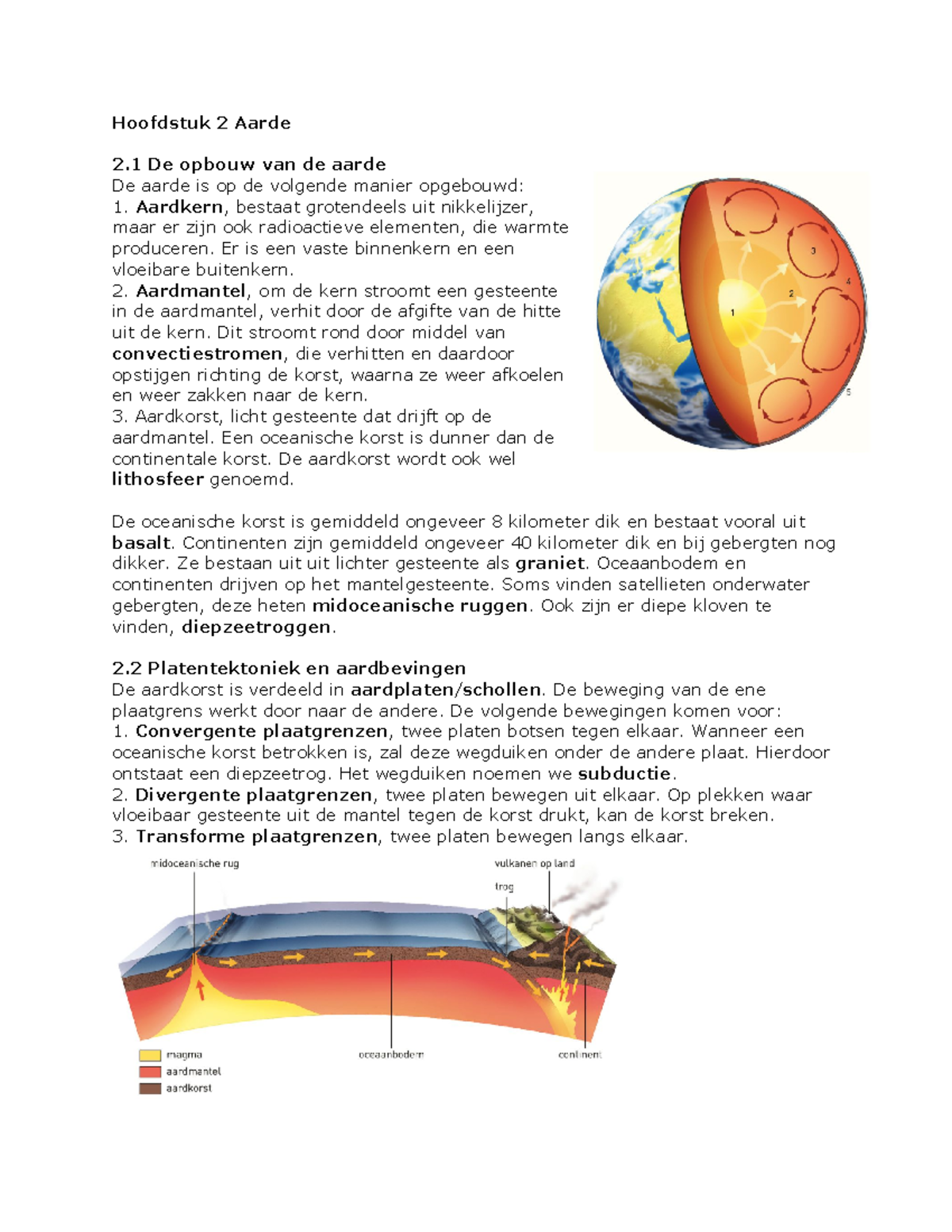 Aardrijkskunde H2 - Havo 5 - Hoofdstuk 2 Aarde 2 De Opbouw Van De Aarde ...