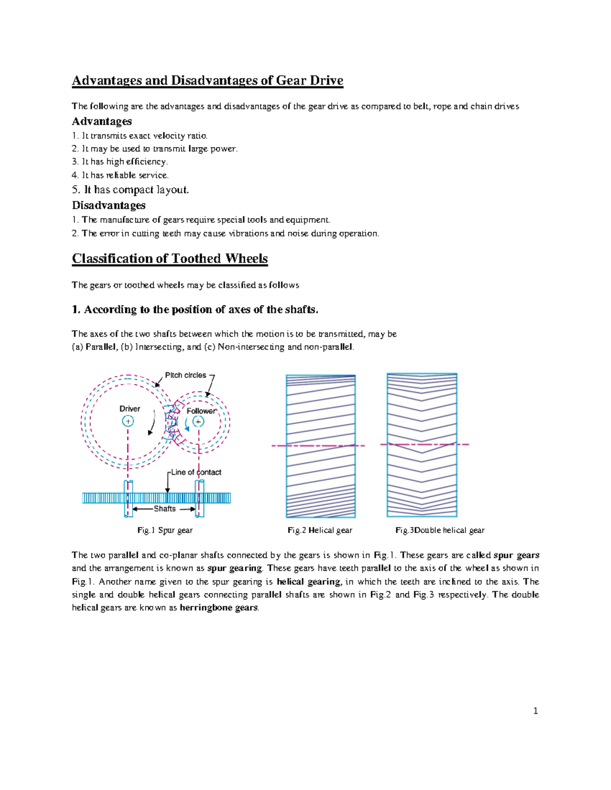 Gears module 3 Advantages and Disadvantages of Gear Drive The