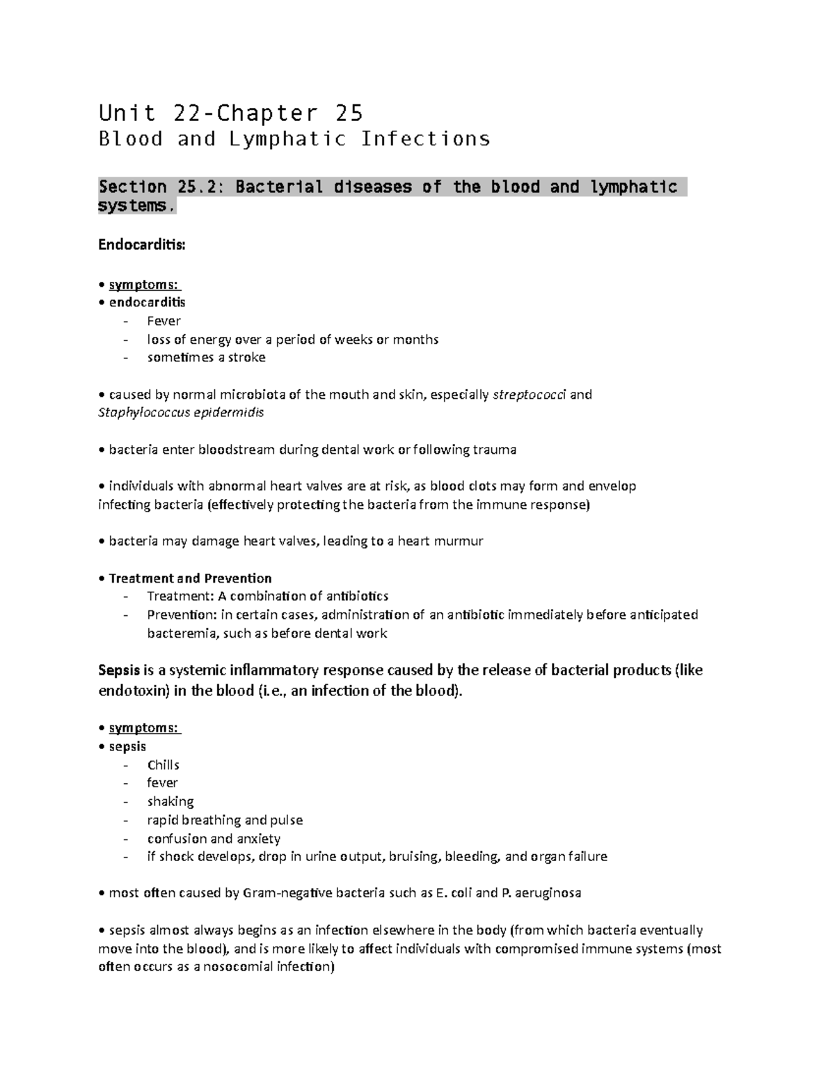 Unit 22- Chapter 25 - 3 Module - Unit 22-Chapter 25 Blood And Lymphatic ...